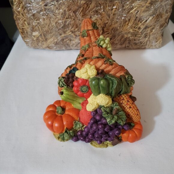 Fall / Autumn Mini Horn of Plenty – Tabletop Décor Made of Resin – 7 1/2" x 5” - Picture 9 of 9